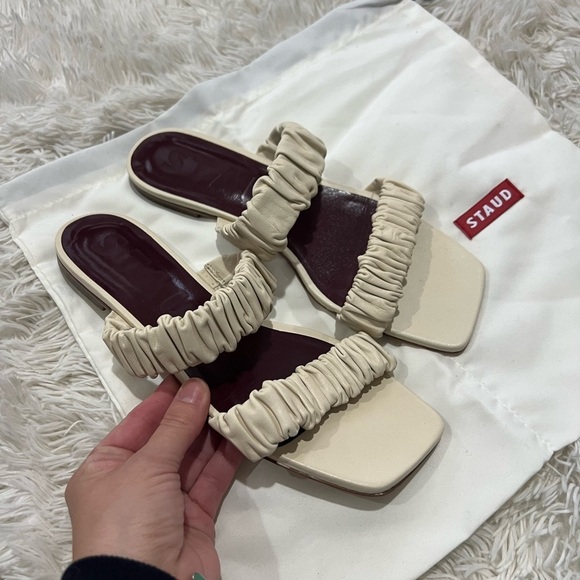 STAUD Maya Ruched Slide Sandal - Size 40 US 10 - NWT - Picture 1 of 7